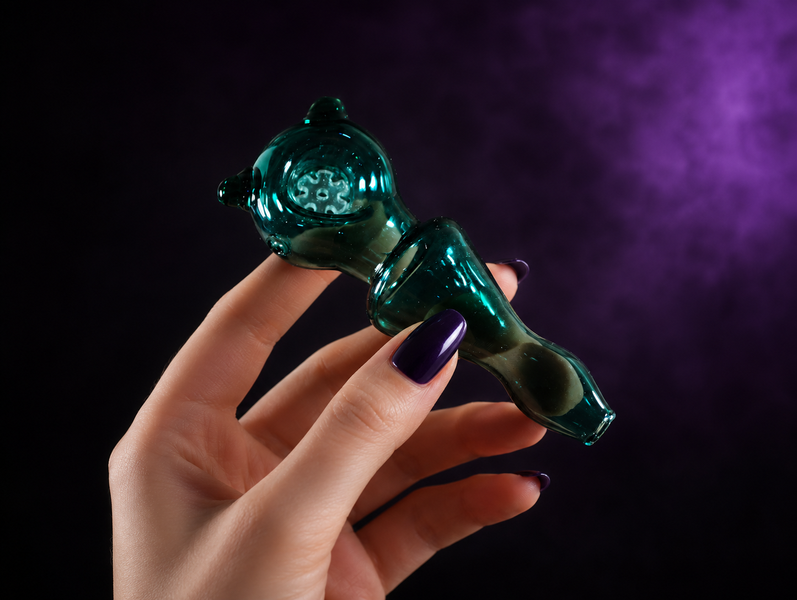 Стеклянная трубка для курения Devil Pipe - Тёмно-Зелёный 8725 фото