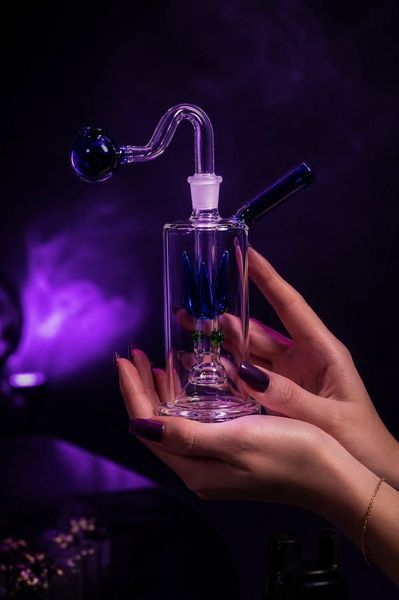 Бонг Oil Leaf Tube - Синій 9738 фото