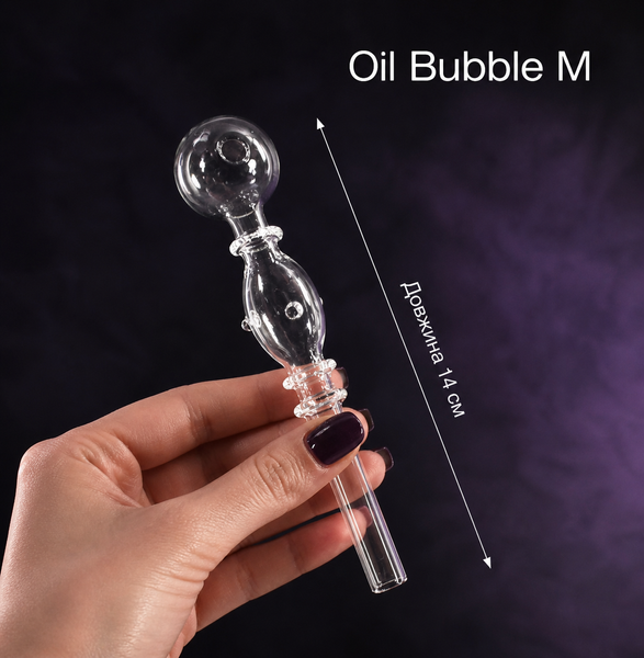 Скляна трубка для куріння Oil Bubble M - Прозорий 10451 фото