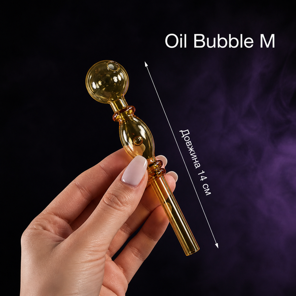 Скляна трубка для куріння Oil Bubble M - Прозорий 10451 фото