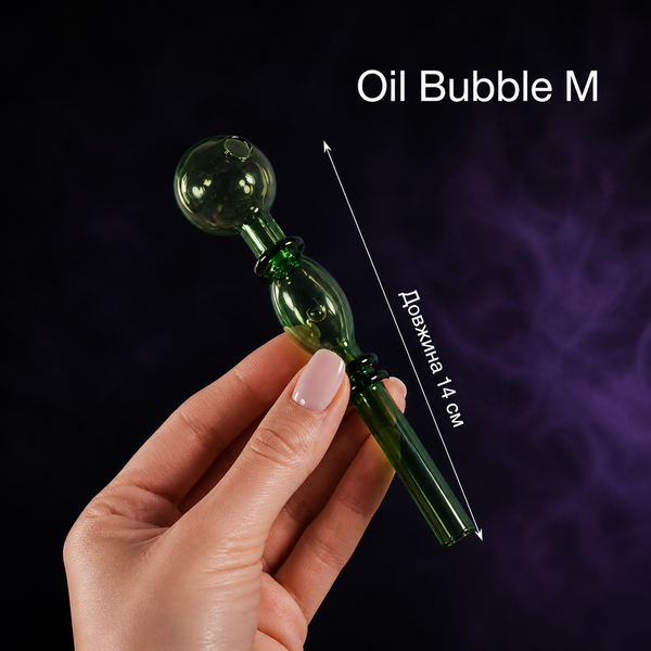 Скляна трубка для куріння Oil Bubble M - Прозорий 10451 фото